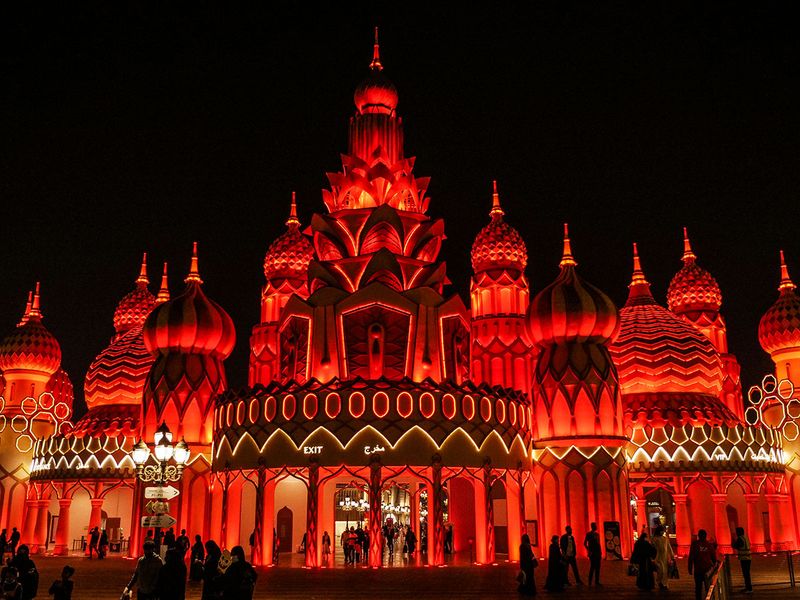 The UAE glows in red after the Hope Probe's arrival to Mars.